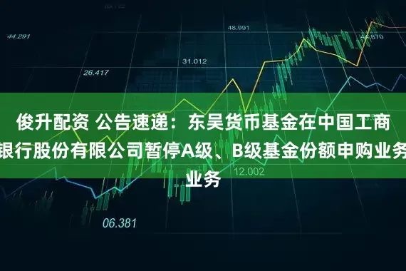 俊升配资 公告速递：东吴货币基金在中国工商银行股份有限公司暂停A级、B级基金份额申购业务